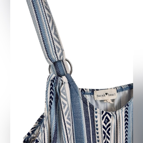 Derek Heart romper shorts, Large, sleeveless, stripes Summer Cute Comfy Casual - Picture 5 of 8